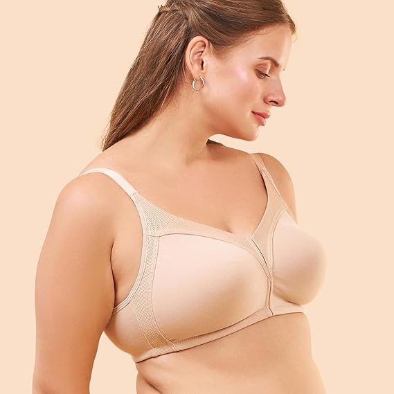 Enamor AB75 M-Frame No-Bounce Full Support Cotton Bra – Non-Padded, Wirefree, Full Coverage with Cooling Technology Solid Colours Available
